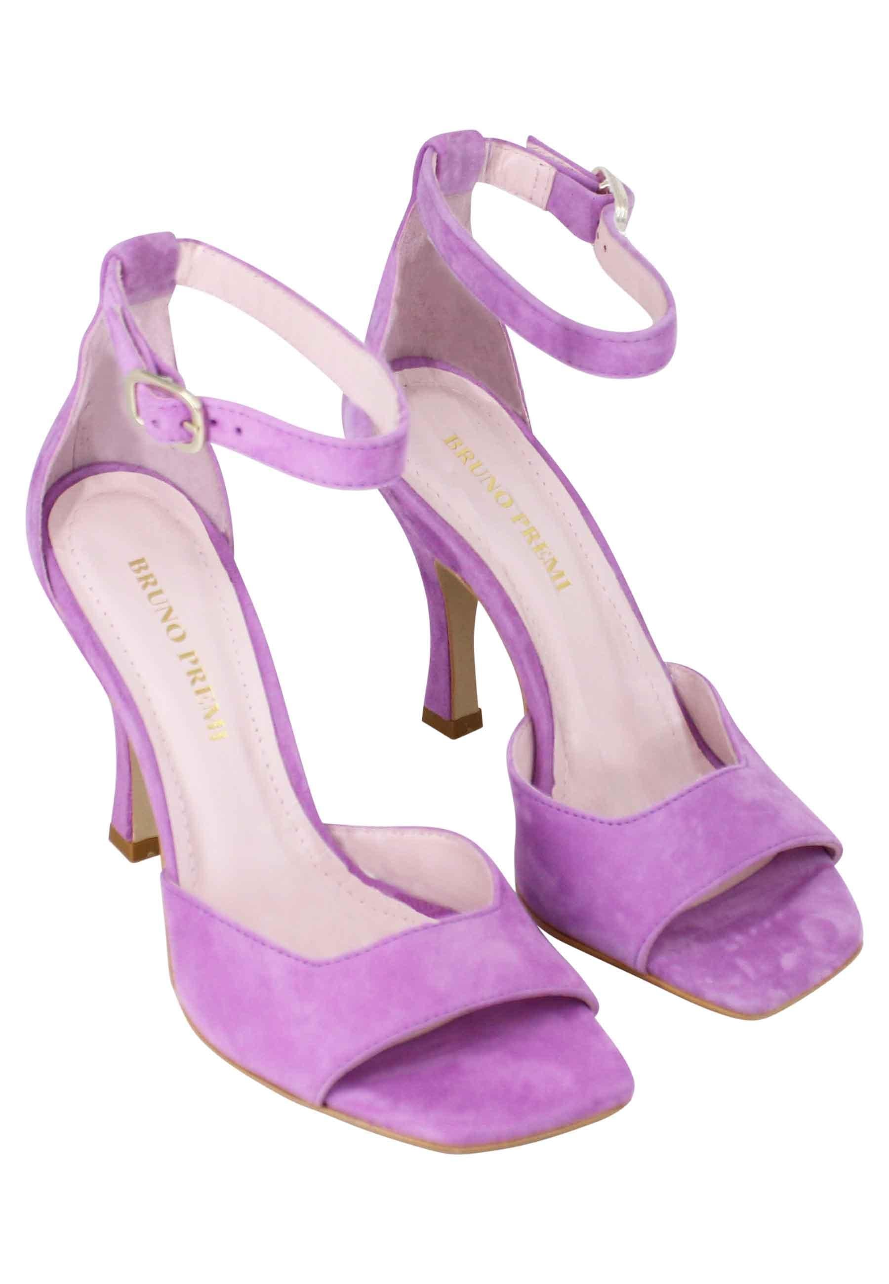 Sandali donna Soly Lea in camoscio glicine con cinturino alla caviglia BF1701X 053 Bruno Premi 