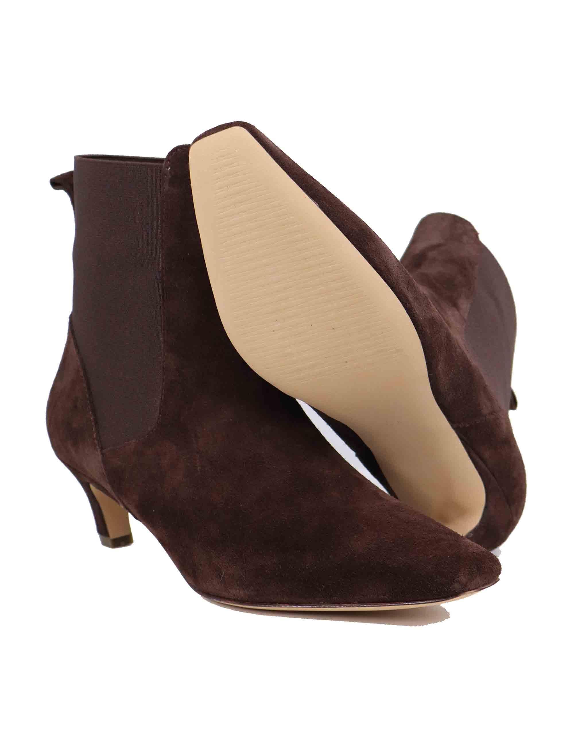 Stivaletti donna Susan in camoscio marrone tacco basso 557T30AA 90 Bibi Lou 