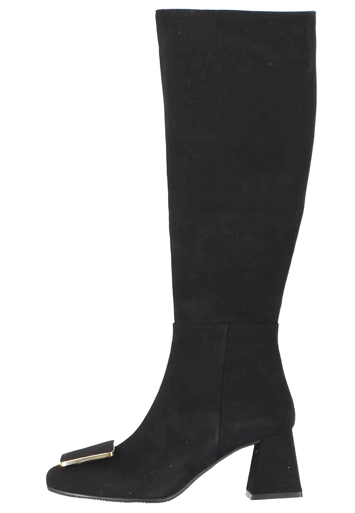 Stivali donna in camoscio nero con fibbia SP6536 001 Spatarella 