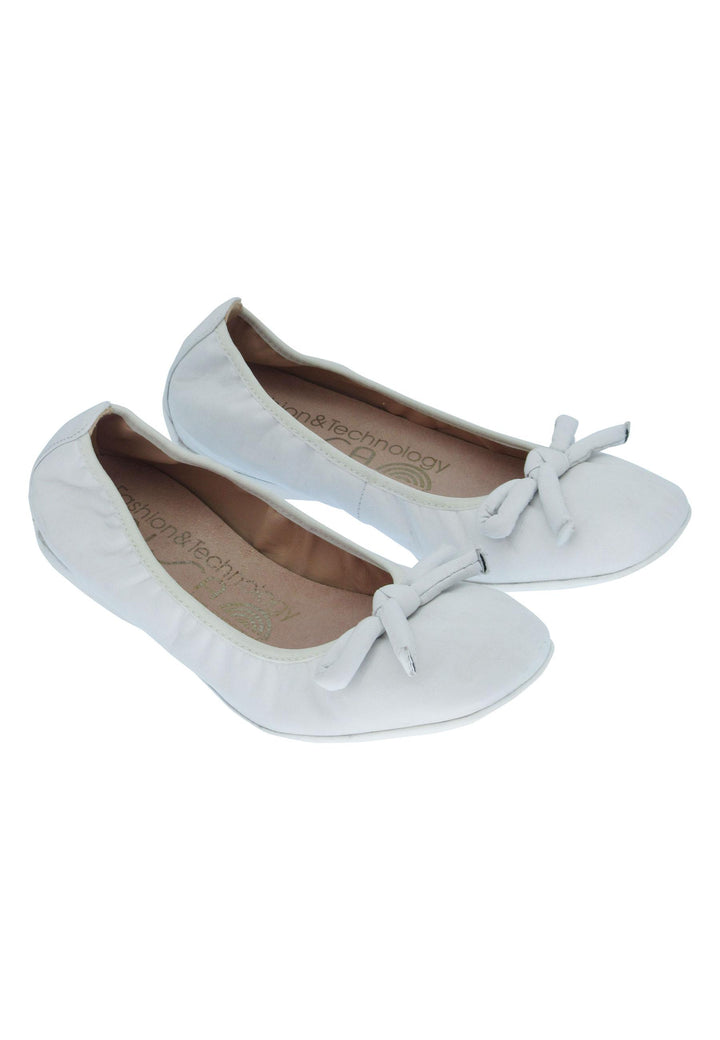 Ballerine donna Aleda in pelle bianca e fondo basso in gomma ALEDA 100 Unisa 