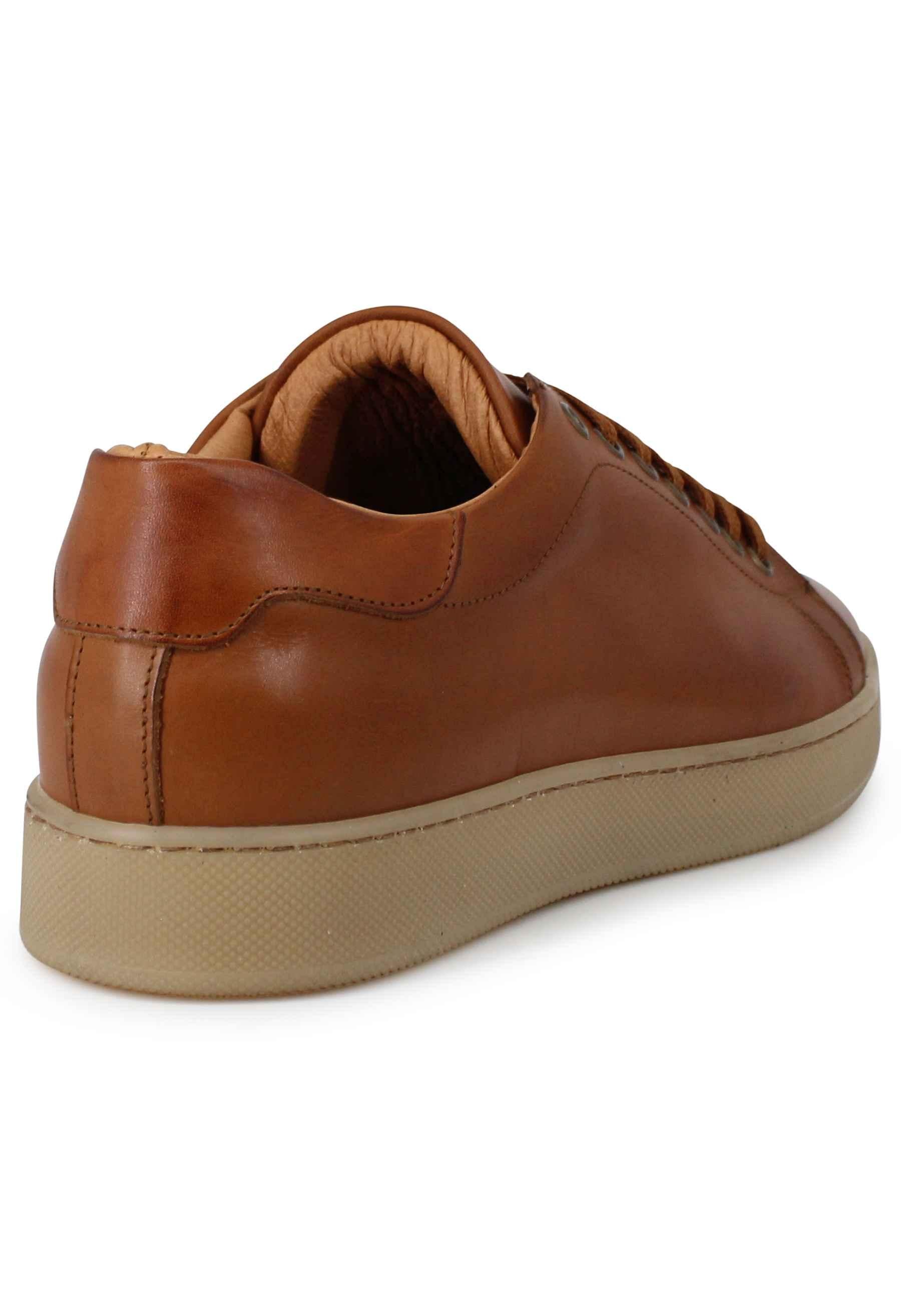 Sneakers uomo in pelle cuoio con fondo gomma 2011 012C Spatarella 