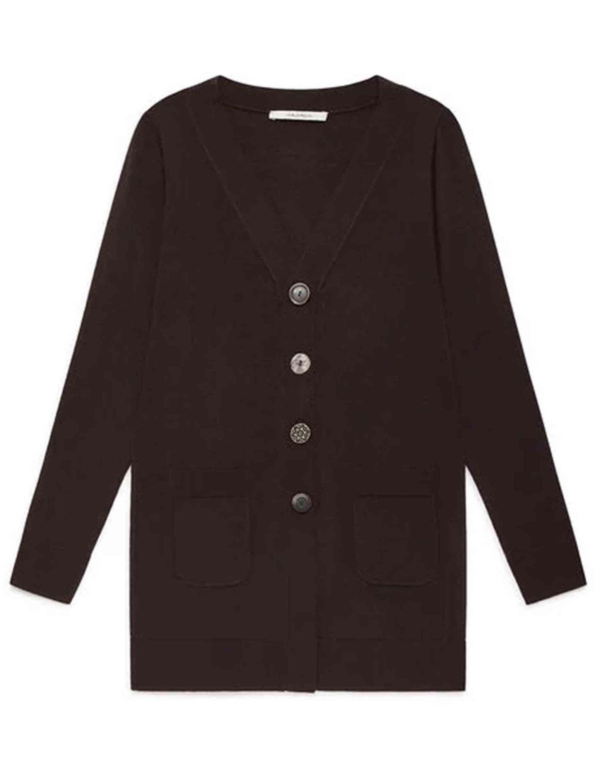 Cardigan donna Colors of the World in lana nera JN215474230 40003 Maliparmi 