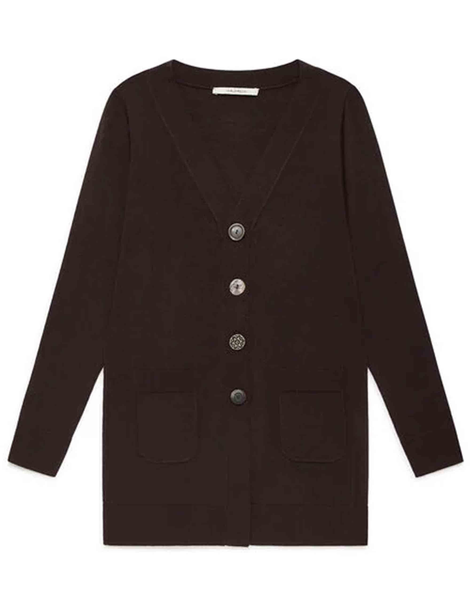 Cardigan donna Colors of the World in lana nera JN215474230 40003 Maliparmi 