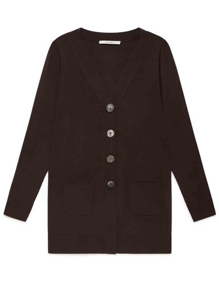 Cardigan donna Colors of the World in lana nera JN215474230 40003 Maliparmi 