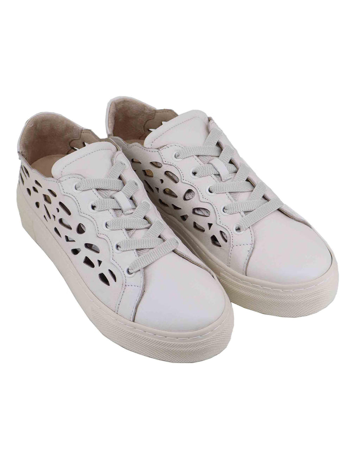 Sneakers donna in pelle laserata bianca SP5714 001 Spatarella 