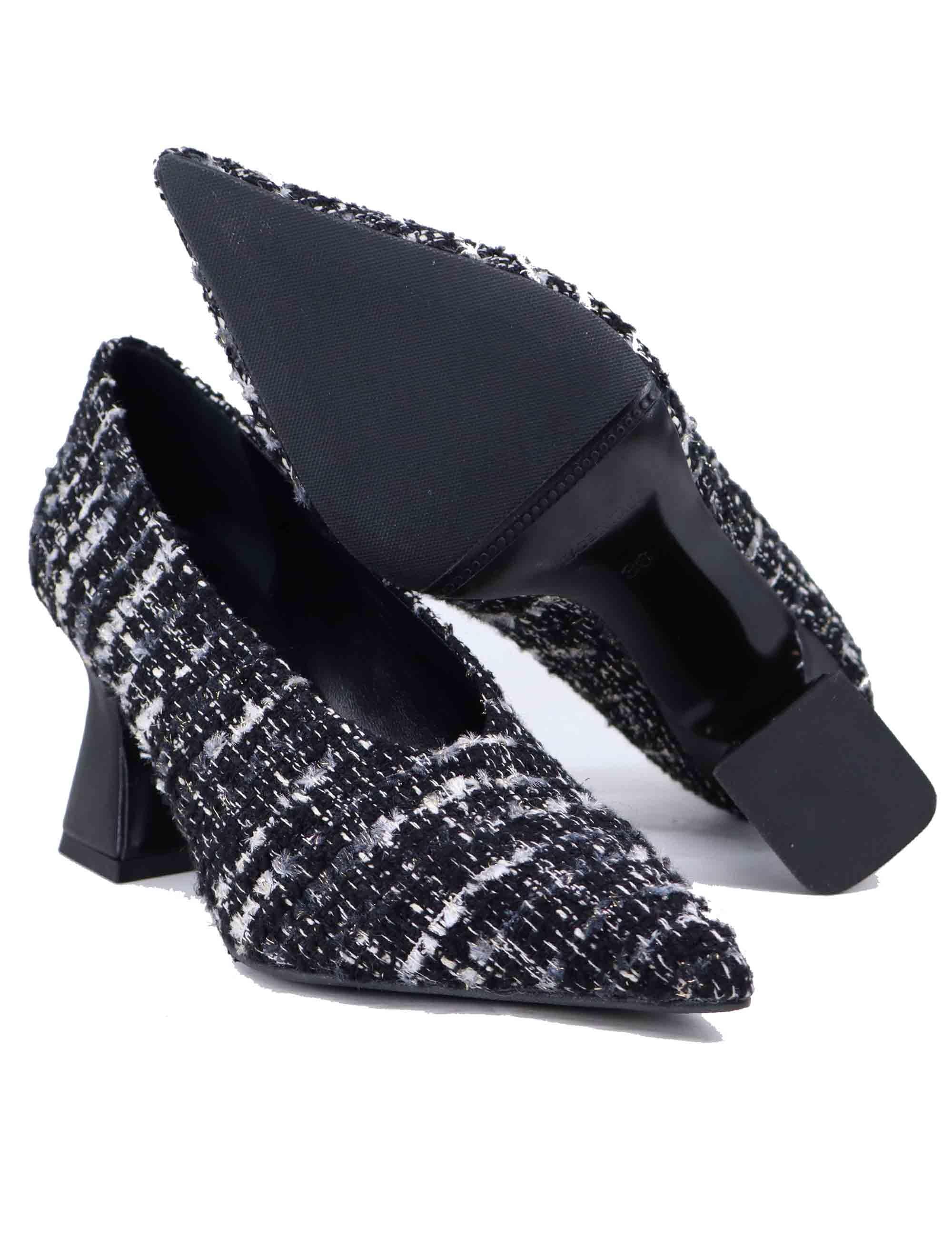 Decollete donna in lana grigia e nera SP1028 001 Spatarella 