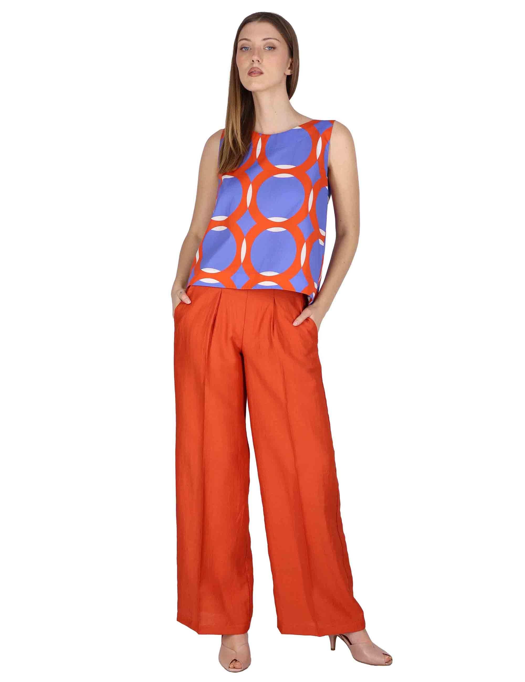 Top donna Tank Blouse in contone lilla con fantasie geometriche JABCM0001-F1380-1243 6090 Justmine 