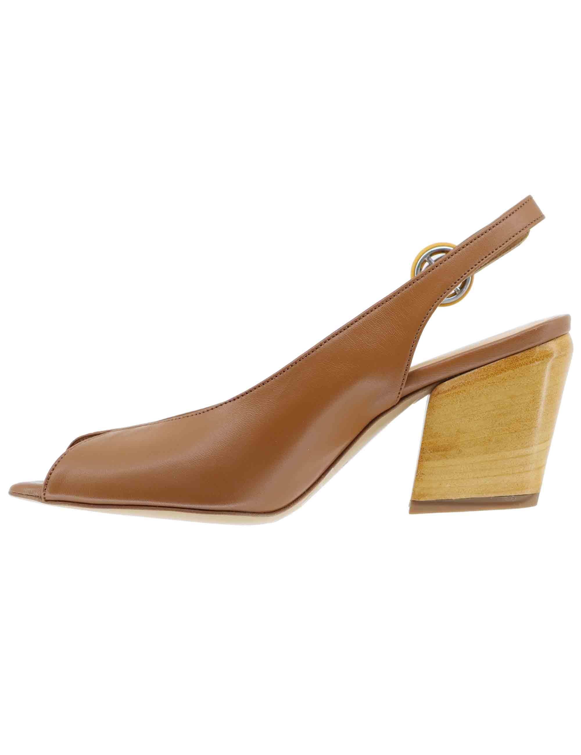 Slingback donna in pelle cuoio con tacco alto SP819 014 Spatarella 