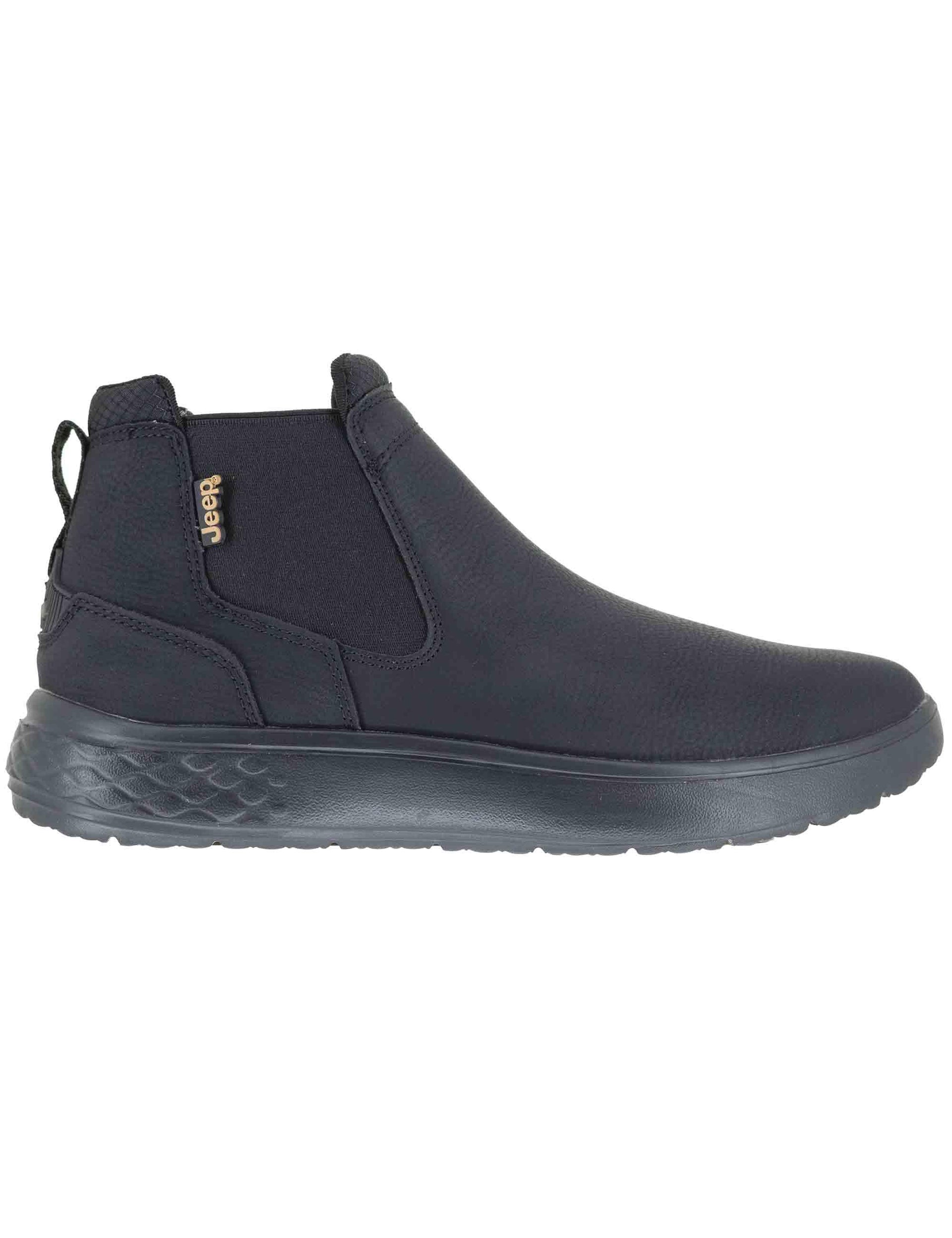 Stivaletti beatles uomo Kobi Chelsea in pelle nera con suola in gomma JM52120A 062 Jeep 