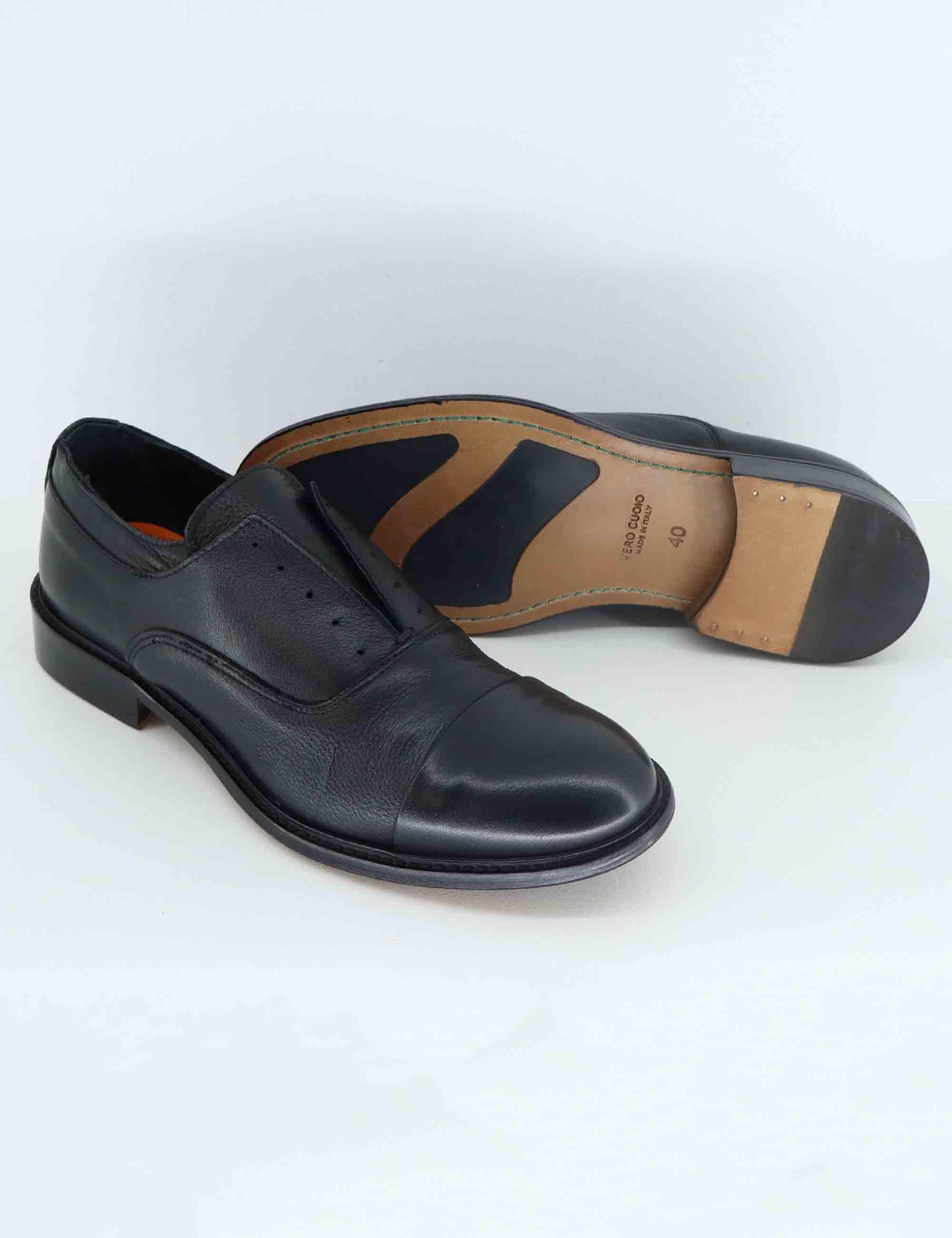 Stringate uomo in pelle nera con suola cucita SP1715P 001 Spatarella 