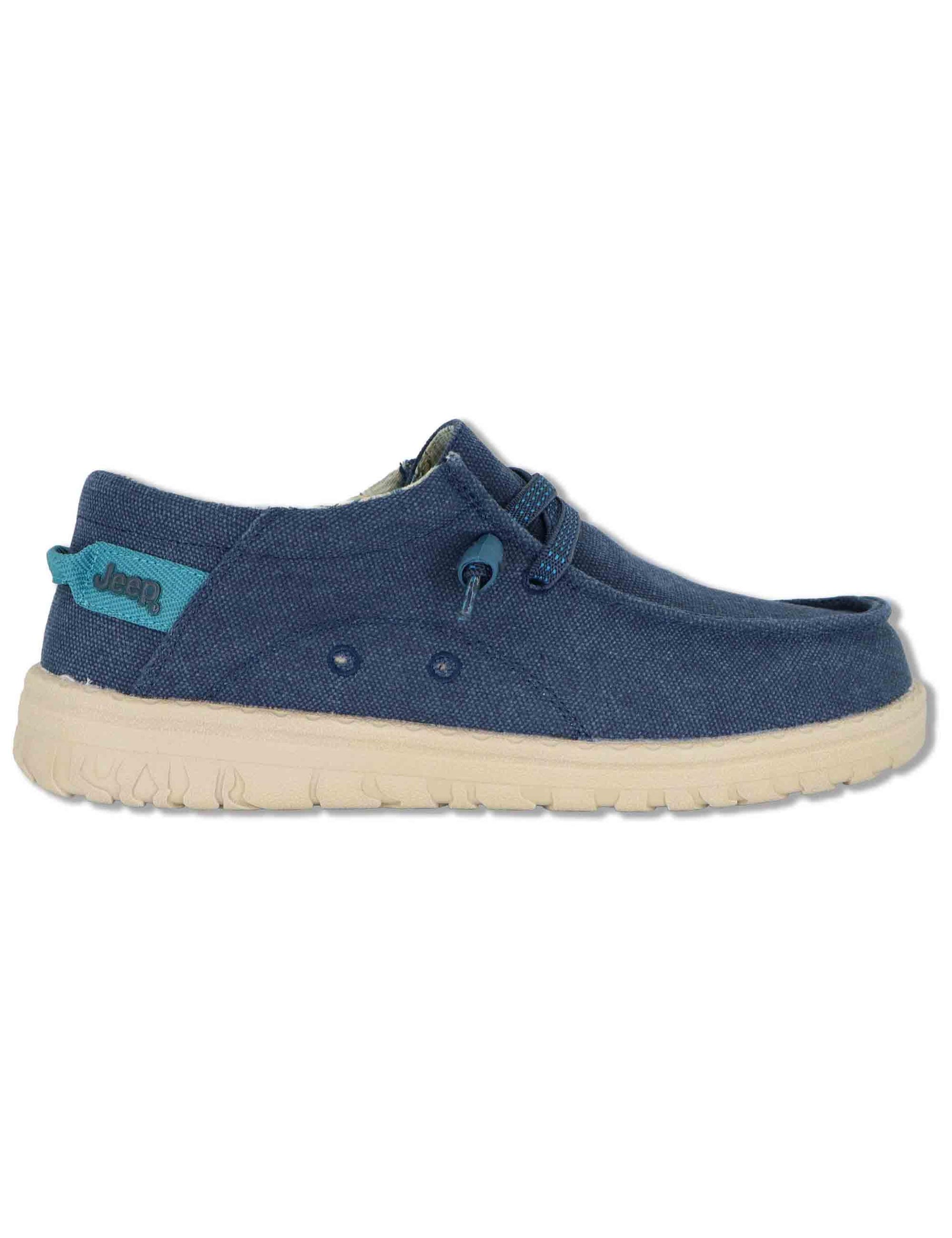 Sneakers uomo Samoa Walllabee Cvs in canvas whashed riciclato blu JM61110A 016 Jeep 