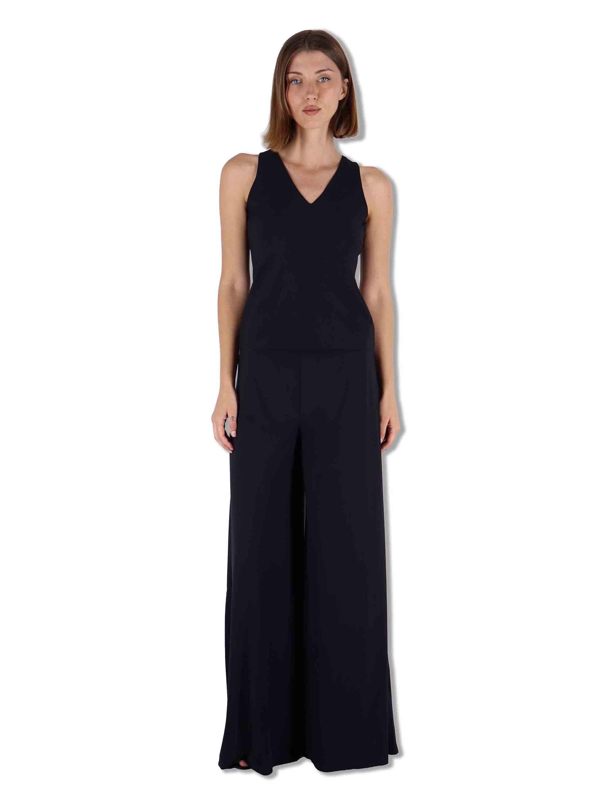 Top donna Soft Jersey in nero con scollo a V e giromaniche JP556470210 20000 Maliparmi 