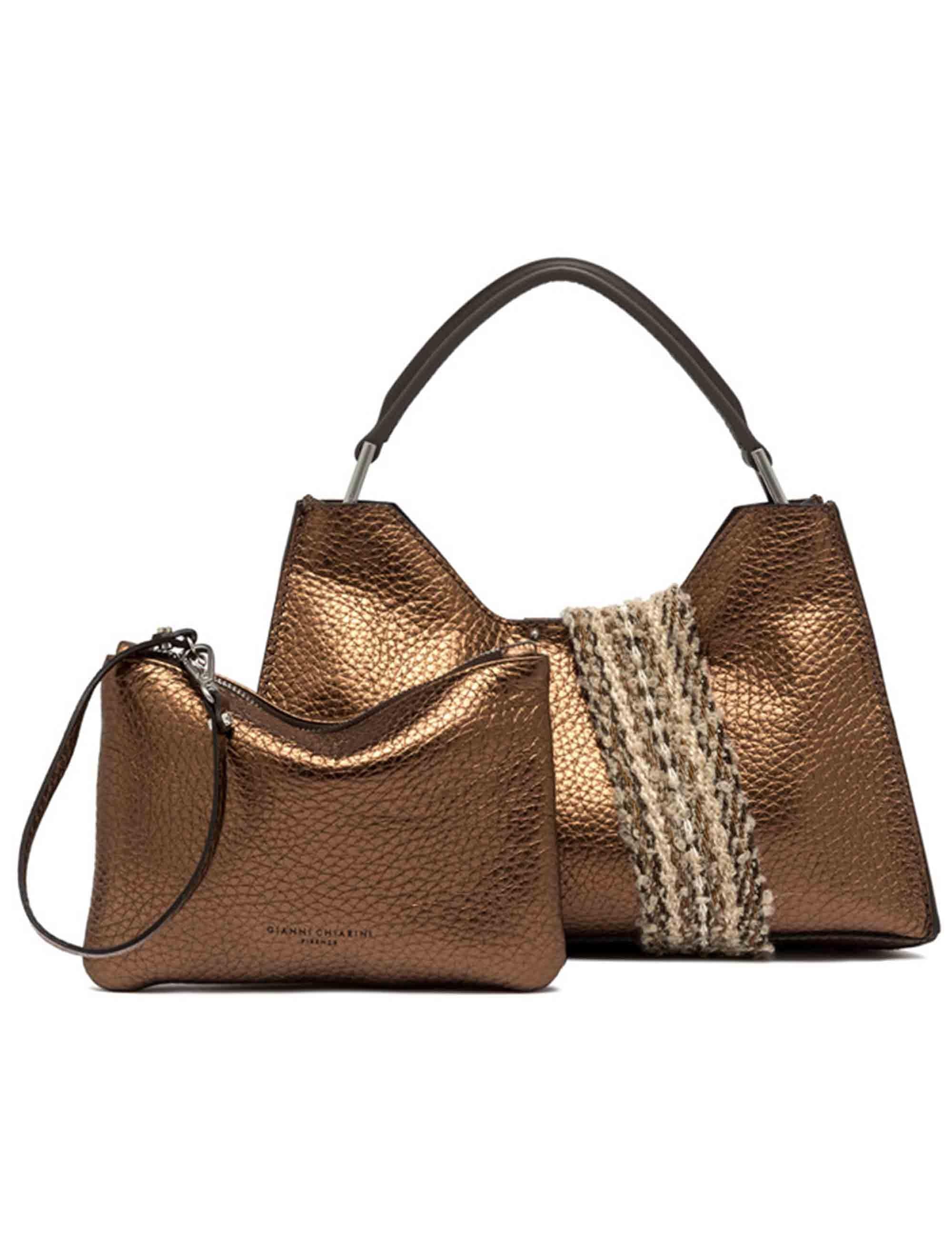Gianni Chiarini Borse donna Aurora in pelle martellata bronzo BS10565 14204 RNGDBL-NASPM Gianni Chiarini 