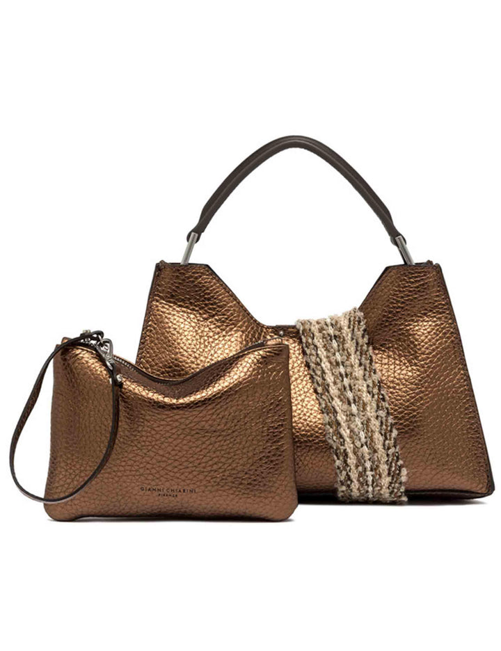 Gianni Chiarini Borse donna Aurora in pelle martellata bronzo BS10565 14204 RNGDBL-NASPM Gianni Chiarini 