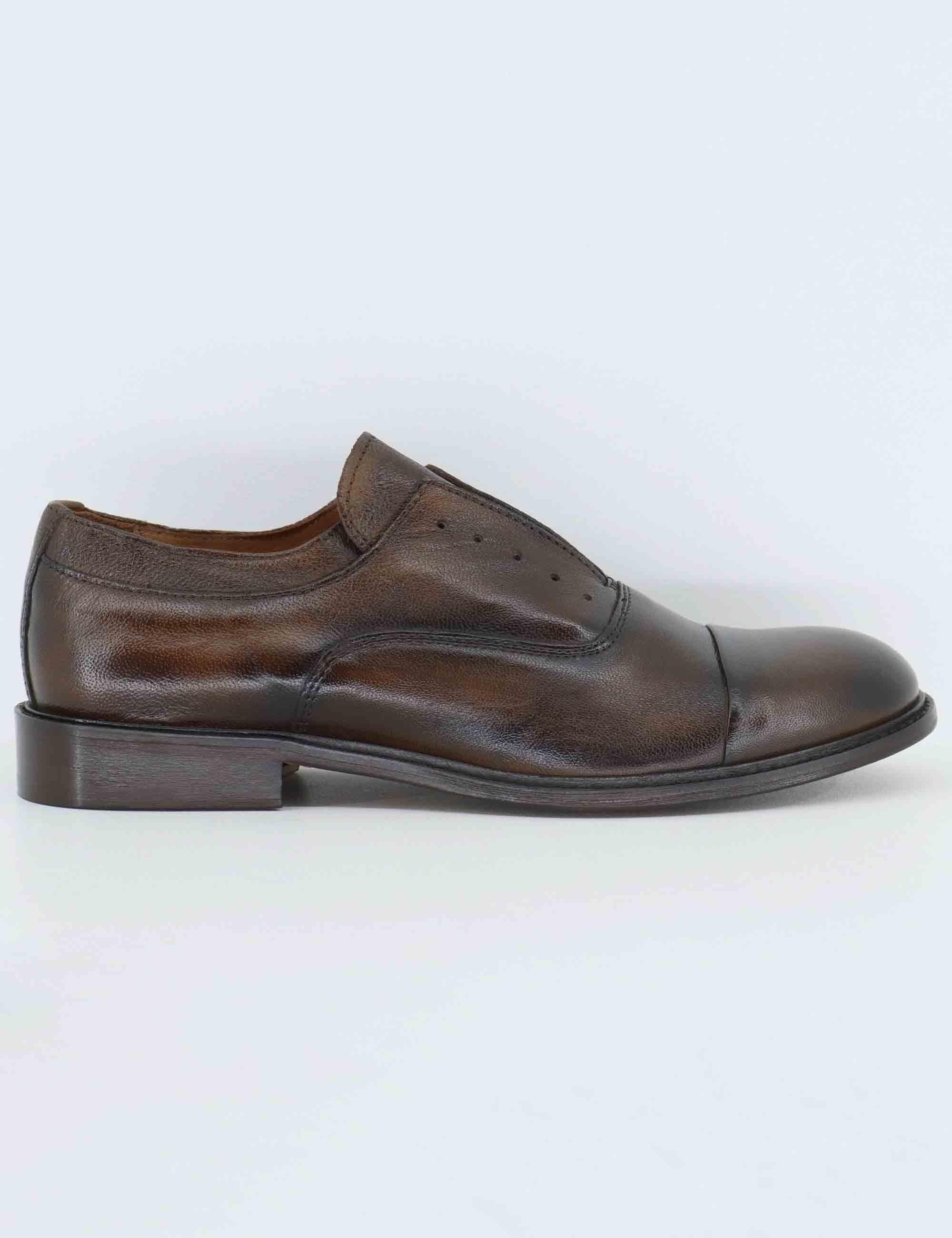 Stringate uomo in pelle marrone con suola cucita SP1715P 014 Spatarella 