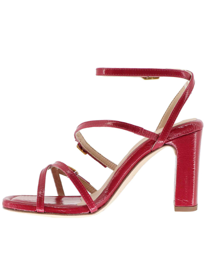 Sandali donna in pelle bordeaux tacco alto con cinturino alla caviglia SILVY GIA_CRANBERRY Unisa 