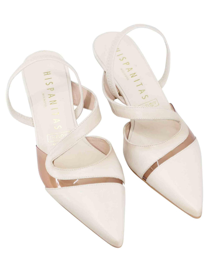 Decollete slingback donna in pelle panna con elastico posteriore HV243397 C007 Hispanitas 