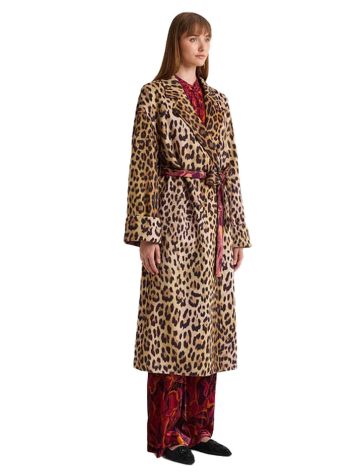 Cappotti lunghi donna Double Trouble in lana stampata animalier JB538820292 A3363 Maliparmi 