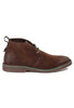 Overland men's ankle boots in dark brown suede with crepe sole