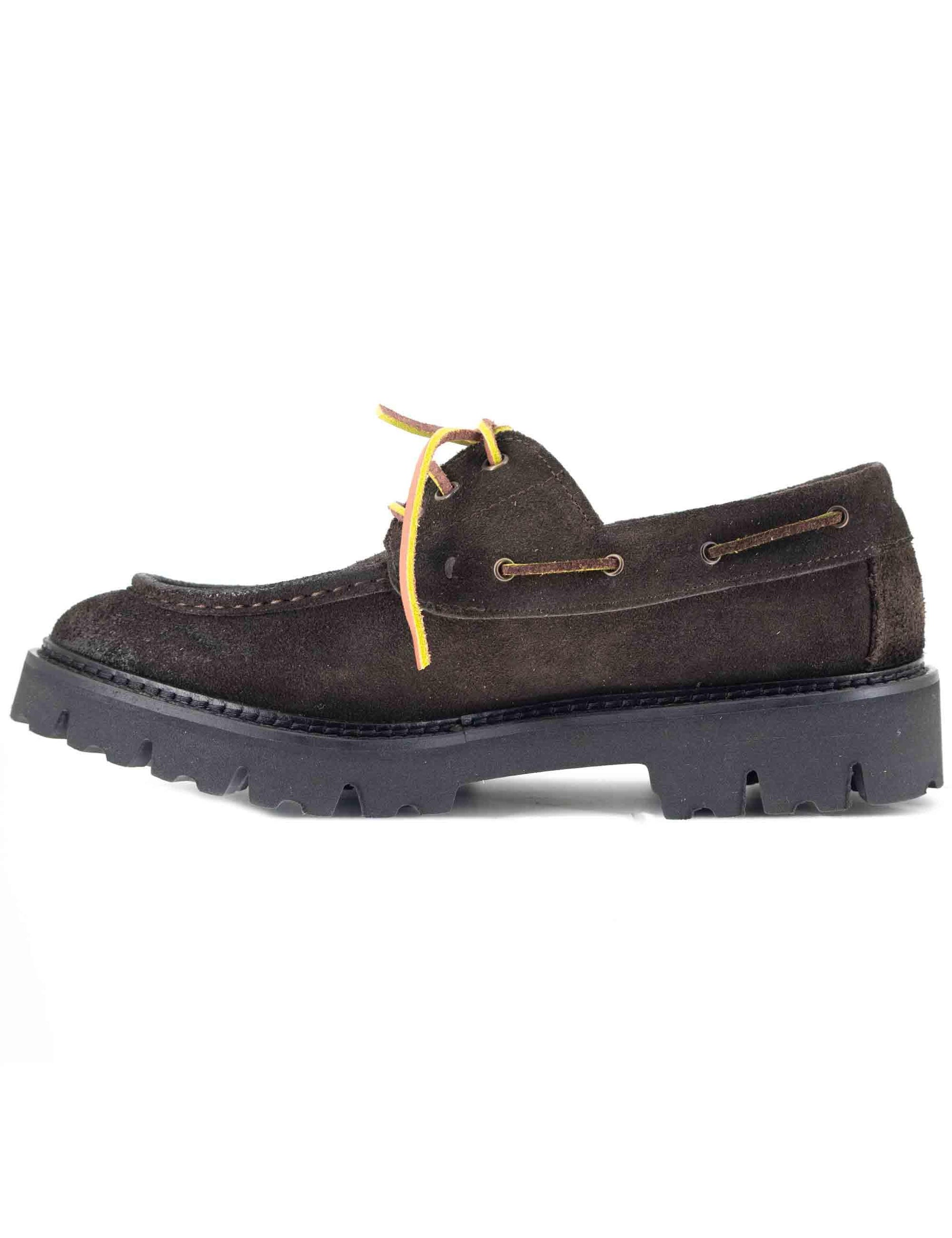 Stringate uomo in camoscio ingrassato marrone con suola carrarmato SP1982 014 Spatarella 