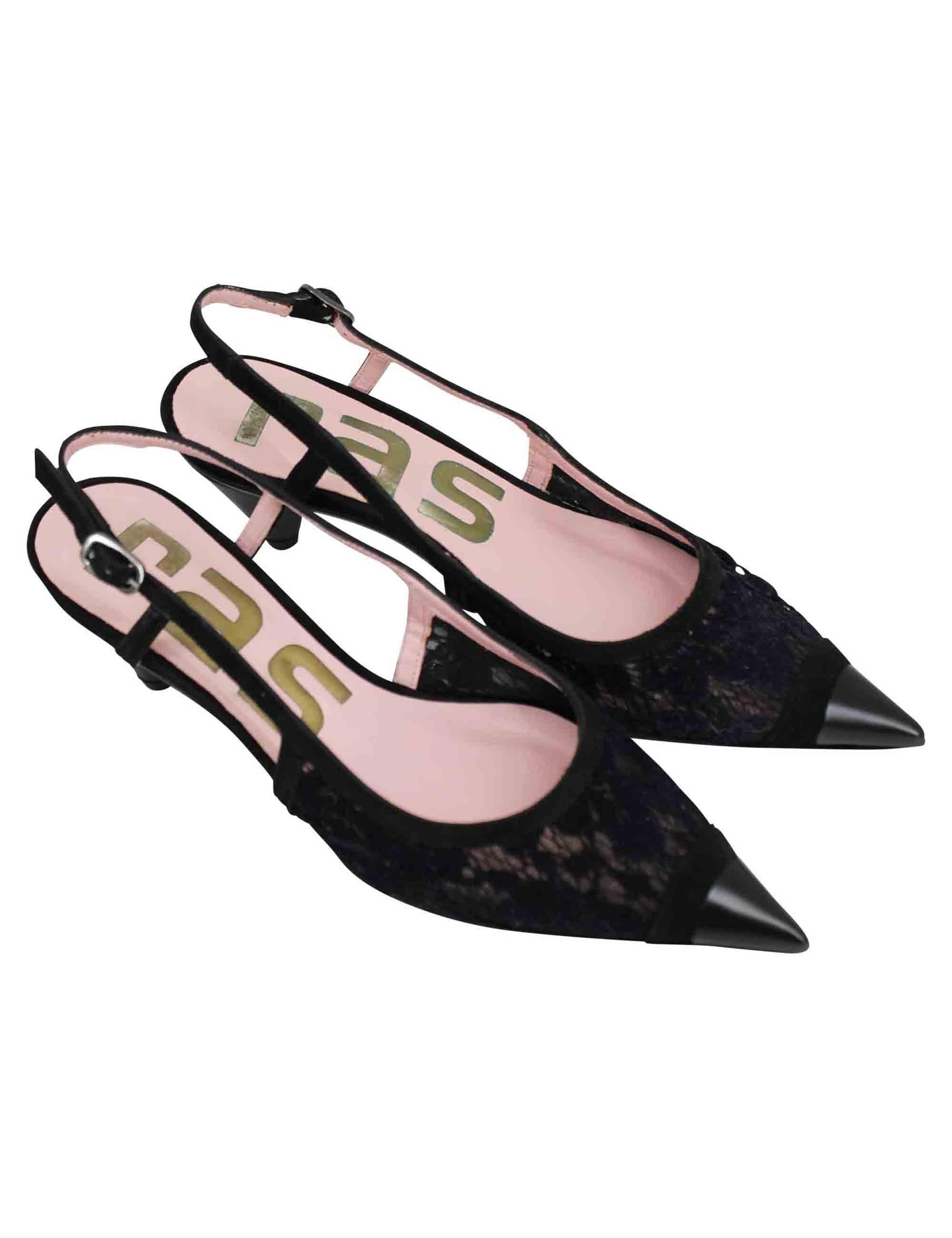 Decollete Slingback Donna in Pizzo Nero 7917 001 - Spatarella.eu