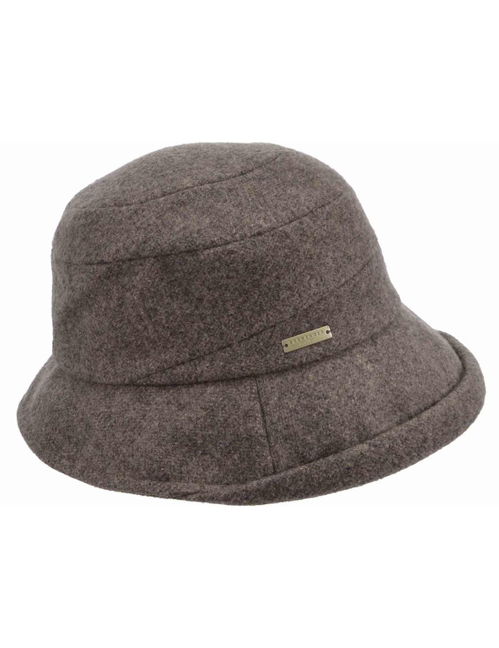 Cappelli donna Cloche in trapunta taupe con risvolto 019734-00000 87 Seeberger Est 1890 