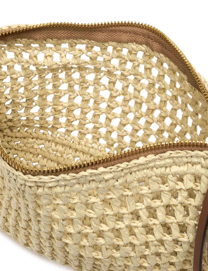 Borse donna Nefeli in rafia naturale con tracolla in pelle in tono removibile BS11950 COMM STR-CRCH 850 Gianni Chiarini 