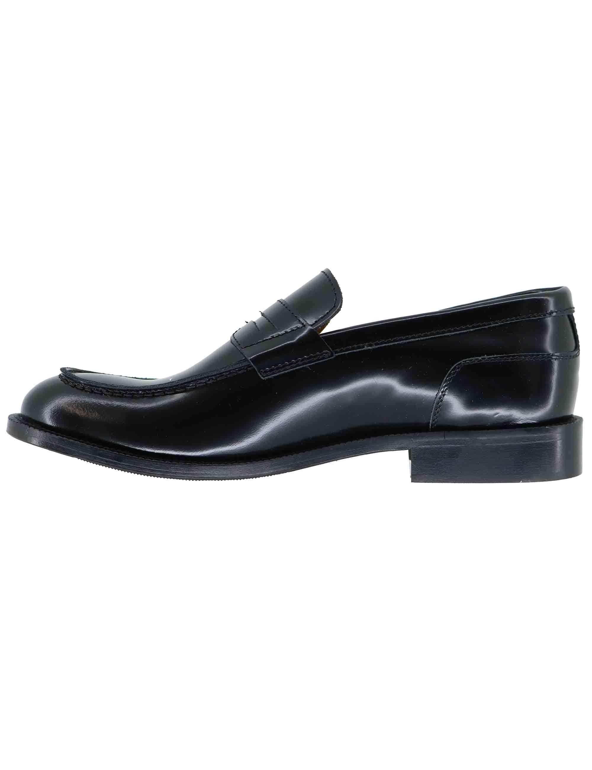 Mocassini uomo in pelle nera lucida SPDUE601 001 Spatarella 