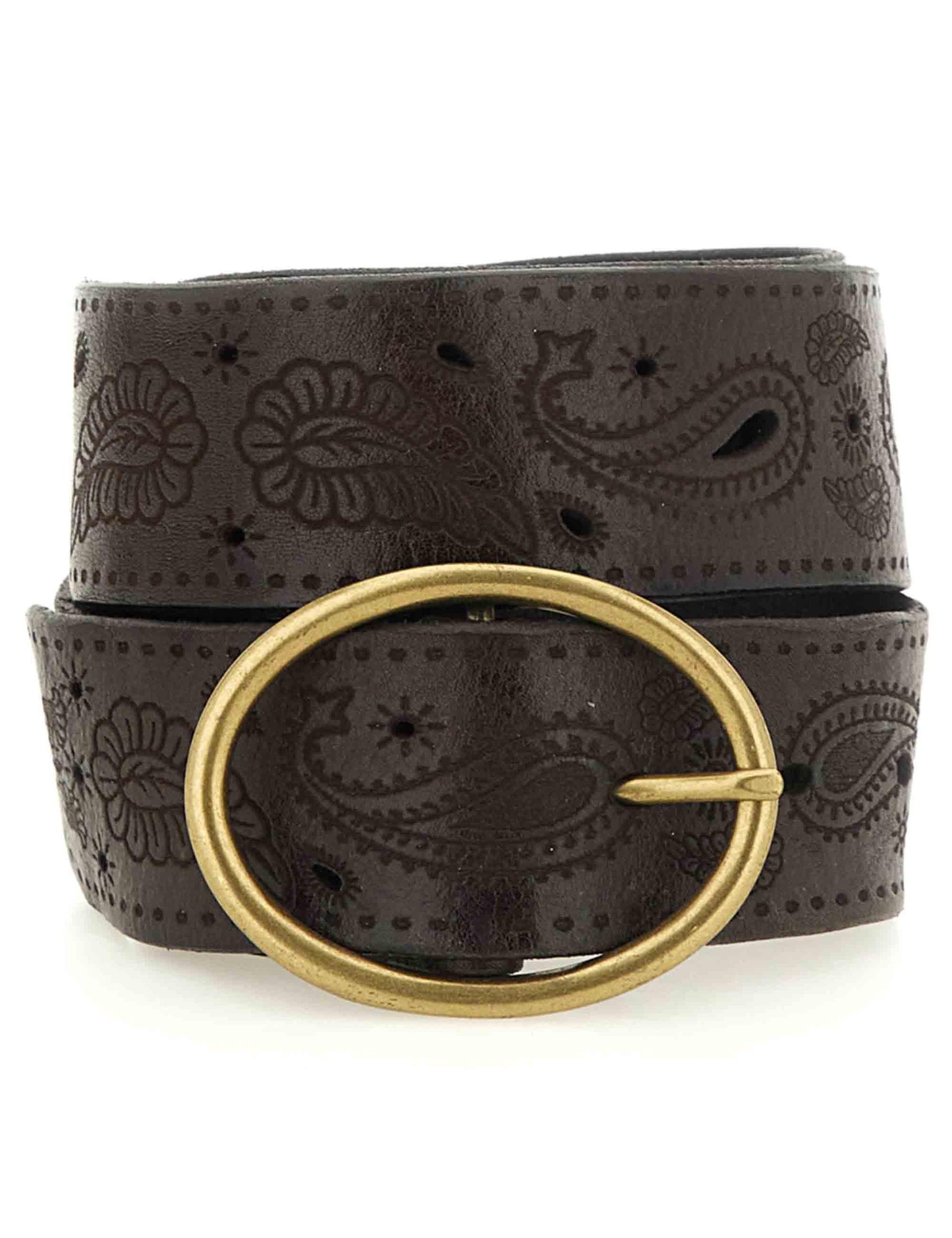 Cinture donna in pelle grigia con borchie oro C041430ND X2893 C0501 Campomaggi 