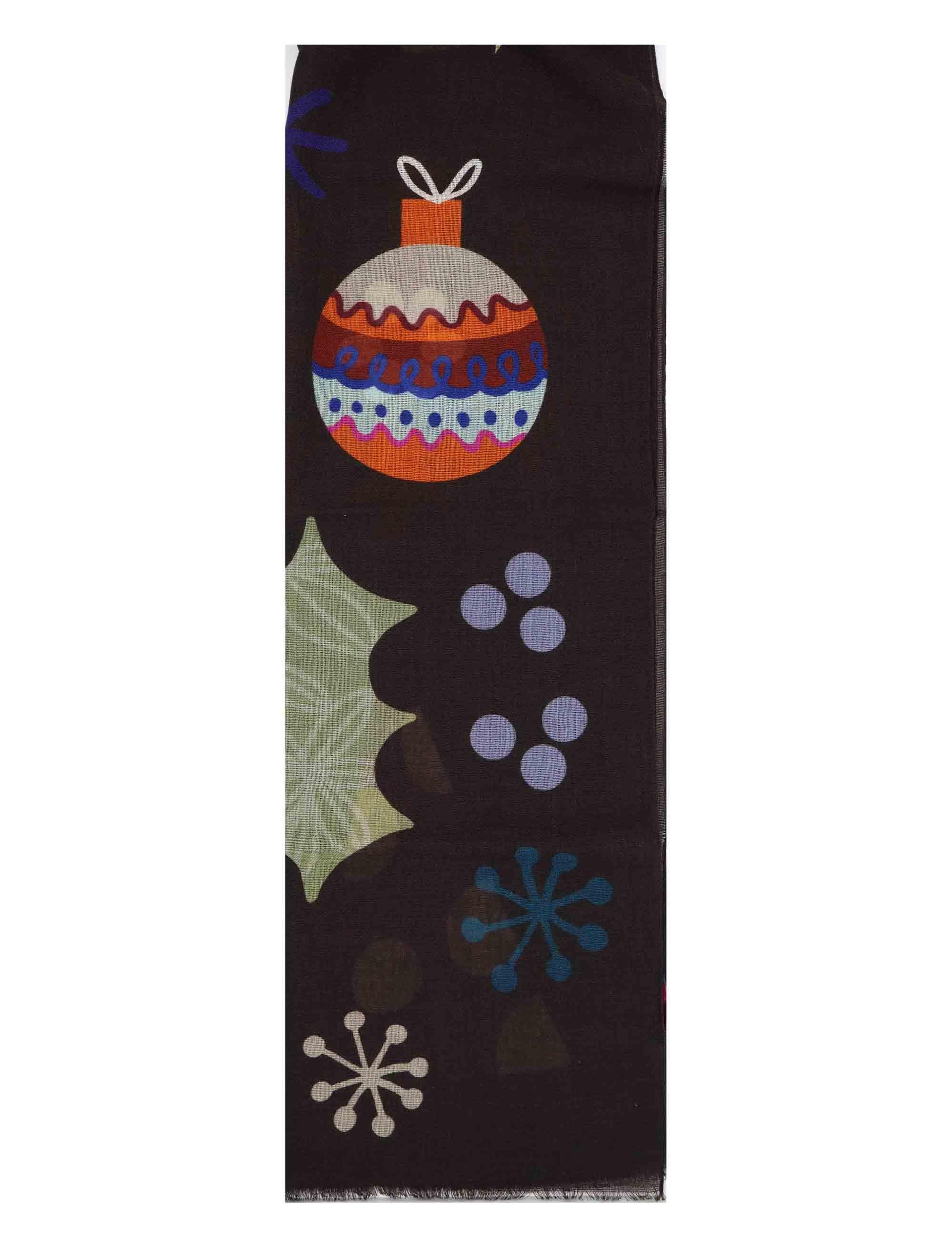 Sciarpe uomo in lana marrone con fantasie astratte 0K246 11972 4 BARBIERI 1945 