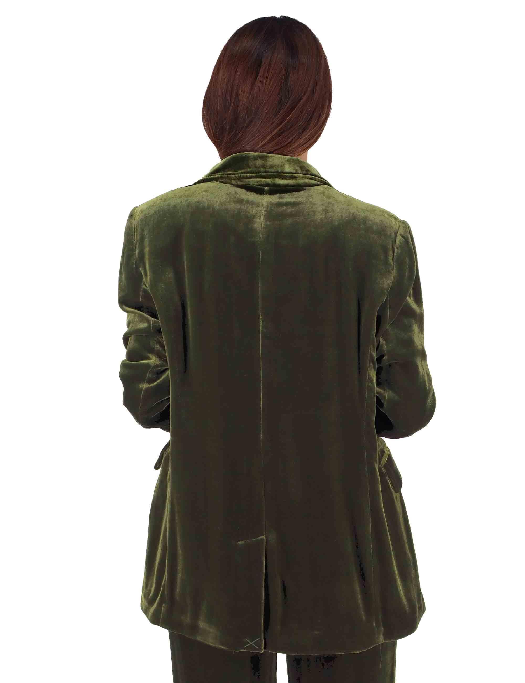 Giacche donna doppiopetto Fluid Velvet in misto seta verde JD647061026 60004 Maliparmi 