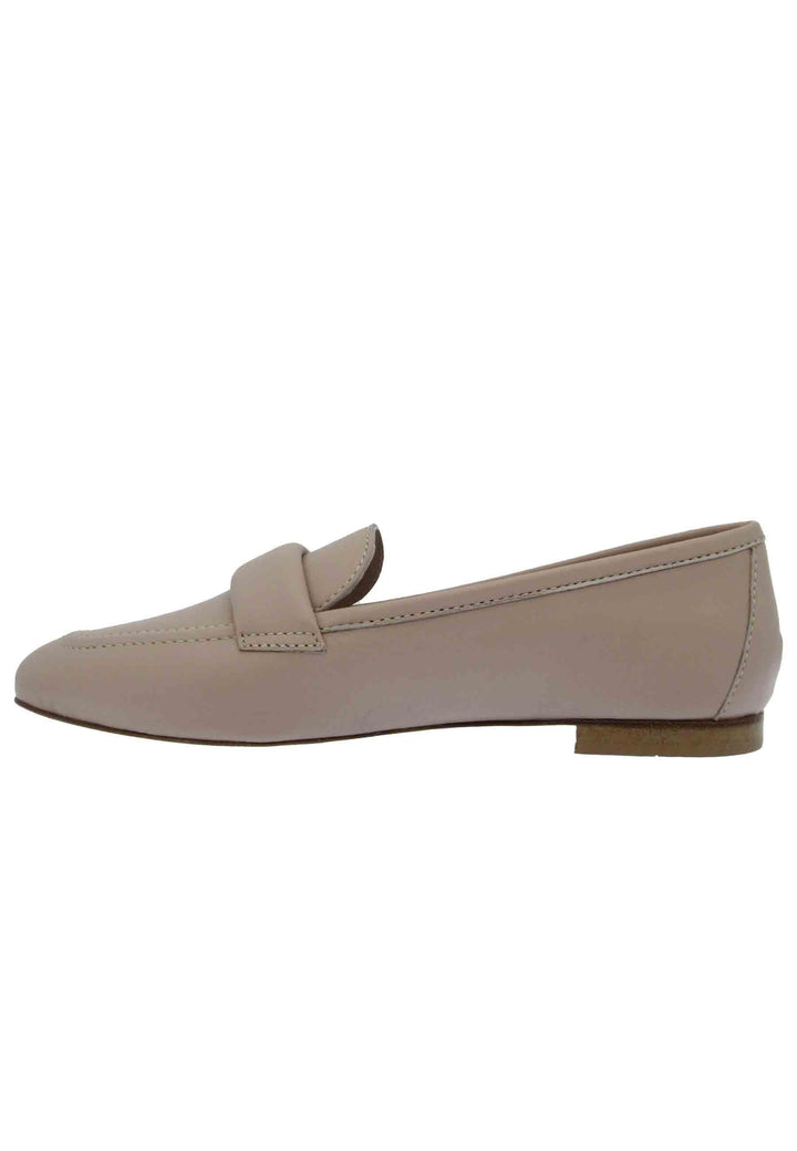 Mocassini donna in pelle nude tacco basso Z406 300 Spatarella 