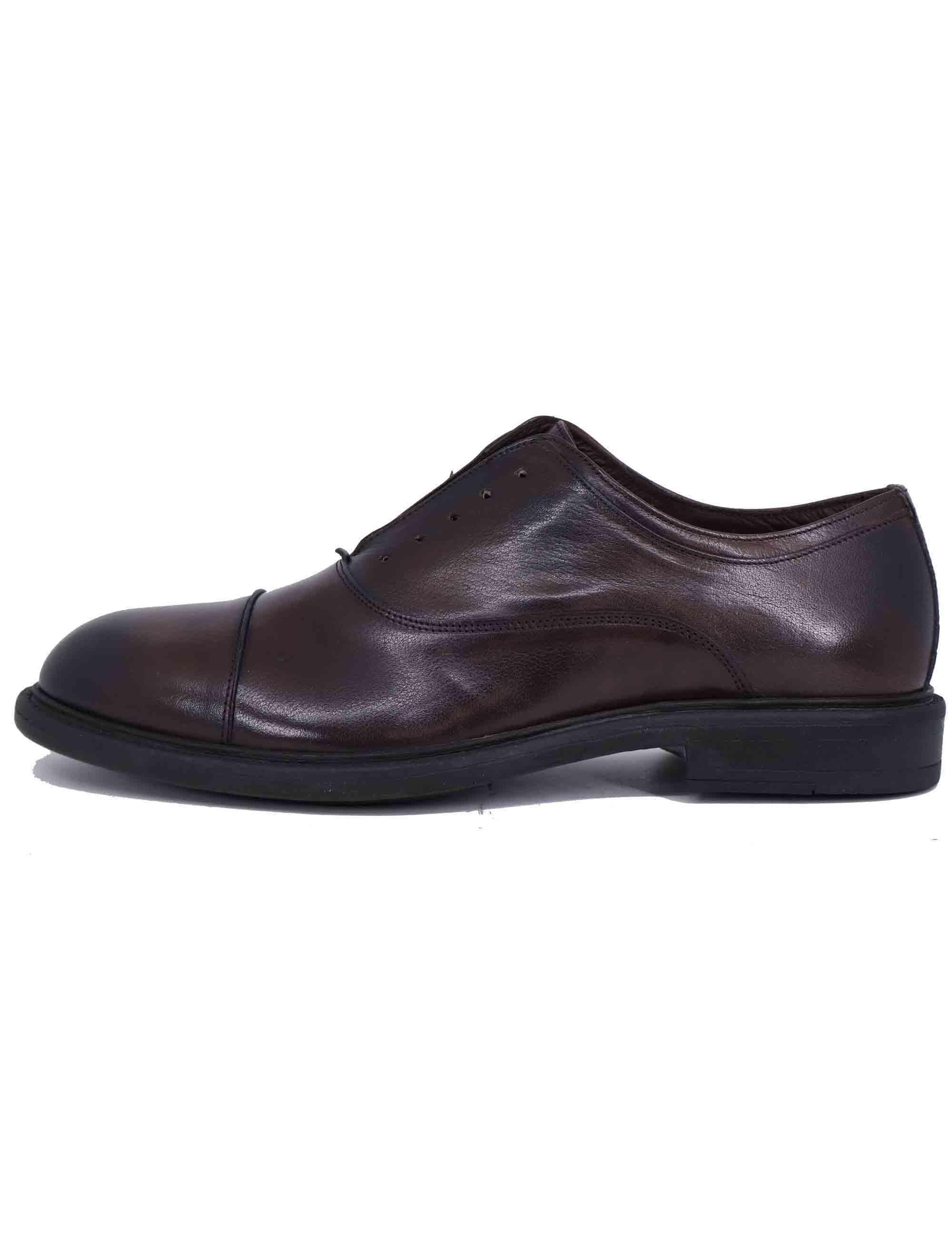 Stringate uomo in pelle marrone con suola in gomma SPU2651 014 Spatarella 