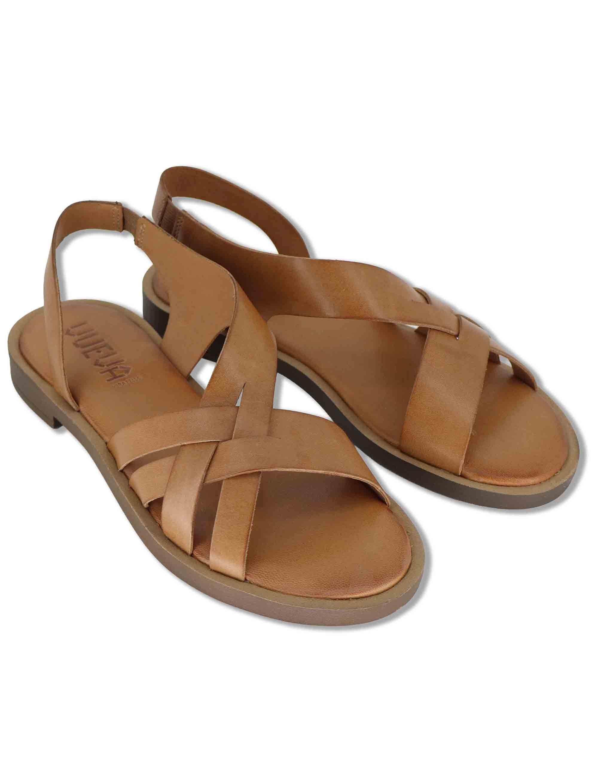Sadnali bassi donna in pelle cuoio con sottopiede imbottito WD425R24 500008 Vueva 