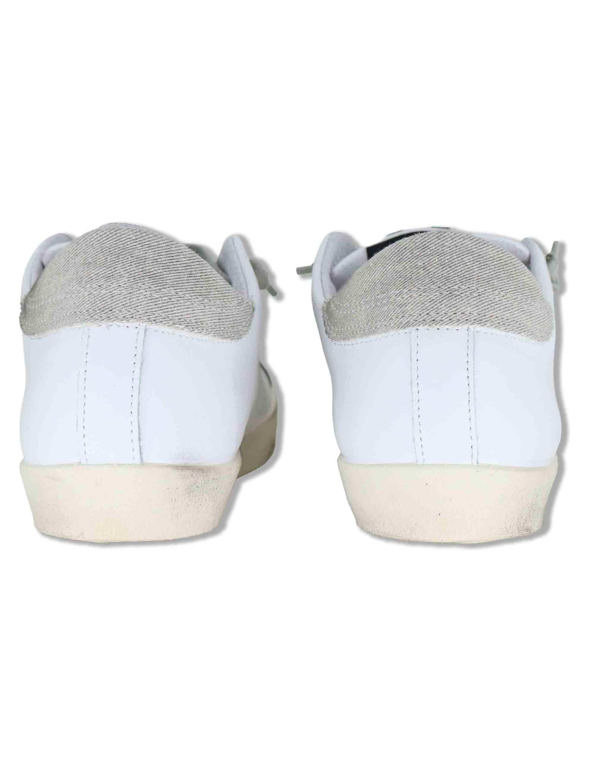 Sneakers donna Prime in pelle bianca e beige con stelle 2SD5090 147 2Star 