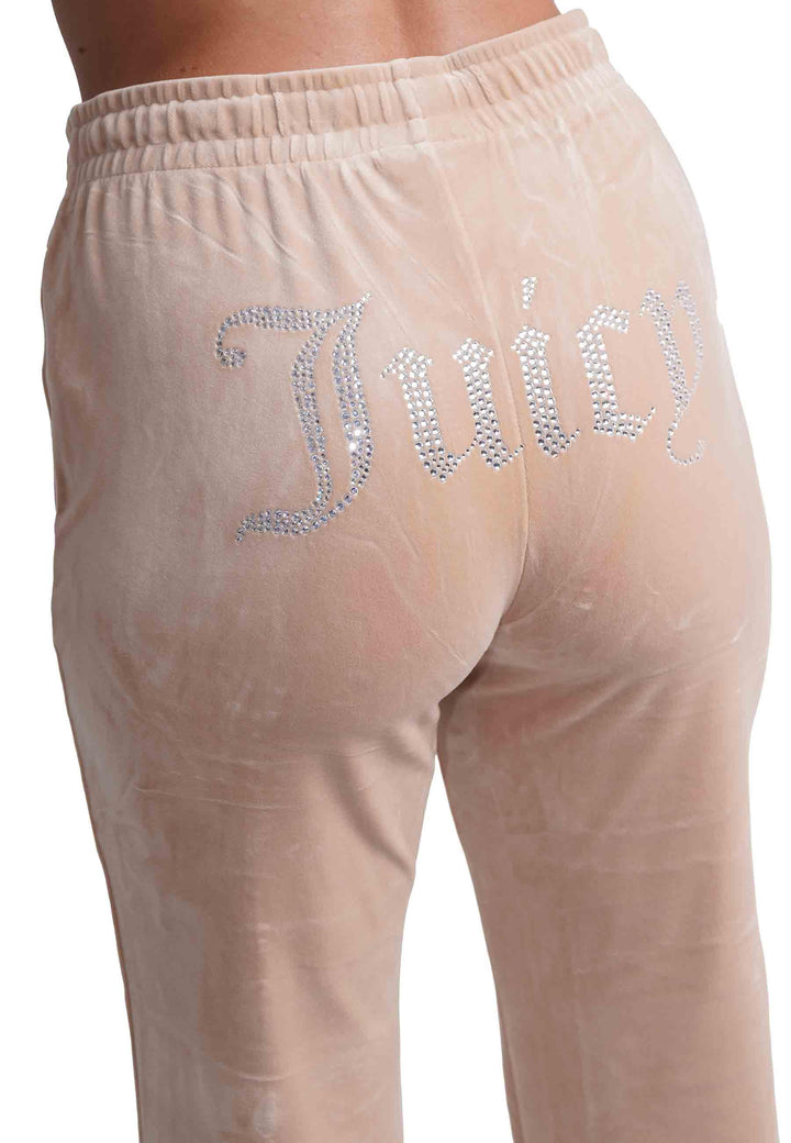 Pantaloni donna Diamond in velluto beige con strass VEJH70047WPF J64 Juicy Couture 