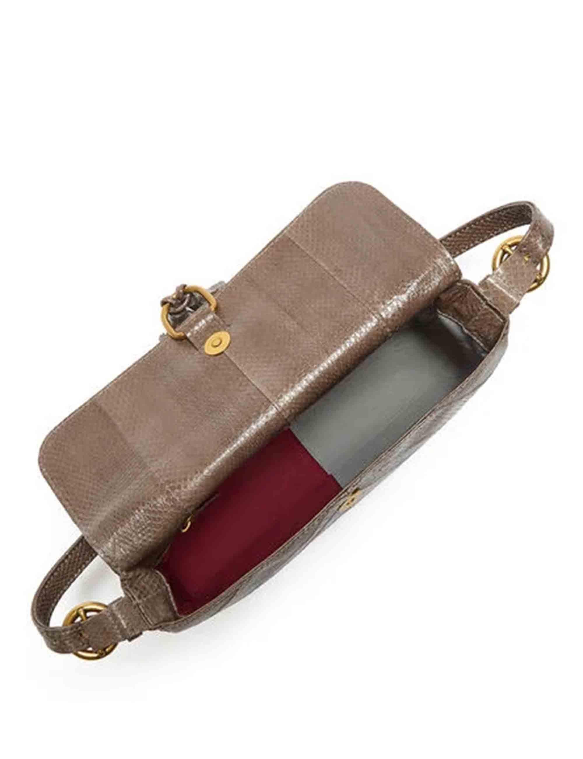 Borse donna baguette Exotic Stripes in pelle taupe con tracolla BT001301556 12003 Maliparmi 