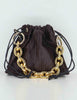 BON BON SCILLA M Women's Mini Bag in Brown Eco Leather with Gold Chain
