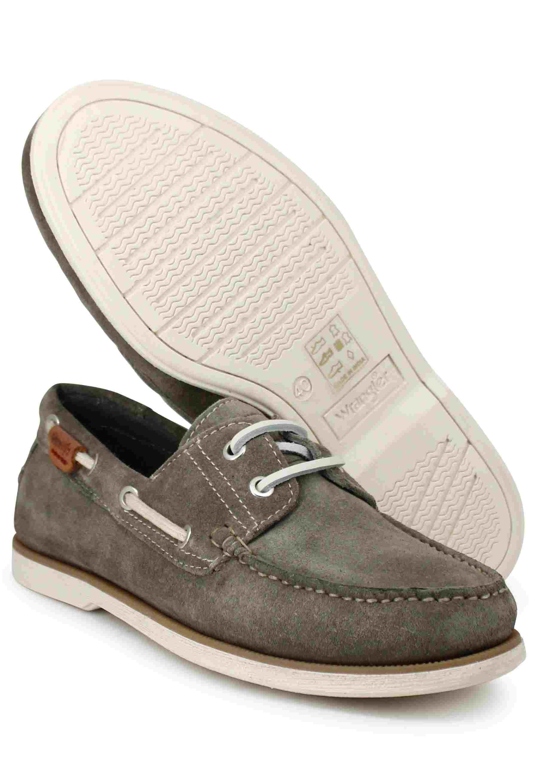 Stringate uomo Baltic in camoscio fango con lacci in cuoio e suola in gomma WM31011A 105 Wrangler 