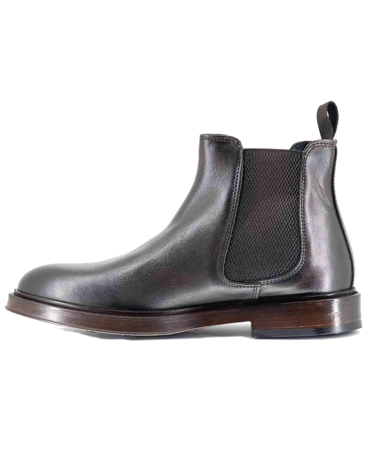 Stivaletti uomo beatles in pelle marrone con elestici in tinta e suola in gomma SP2052L 014 Spatarella 