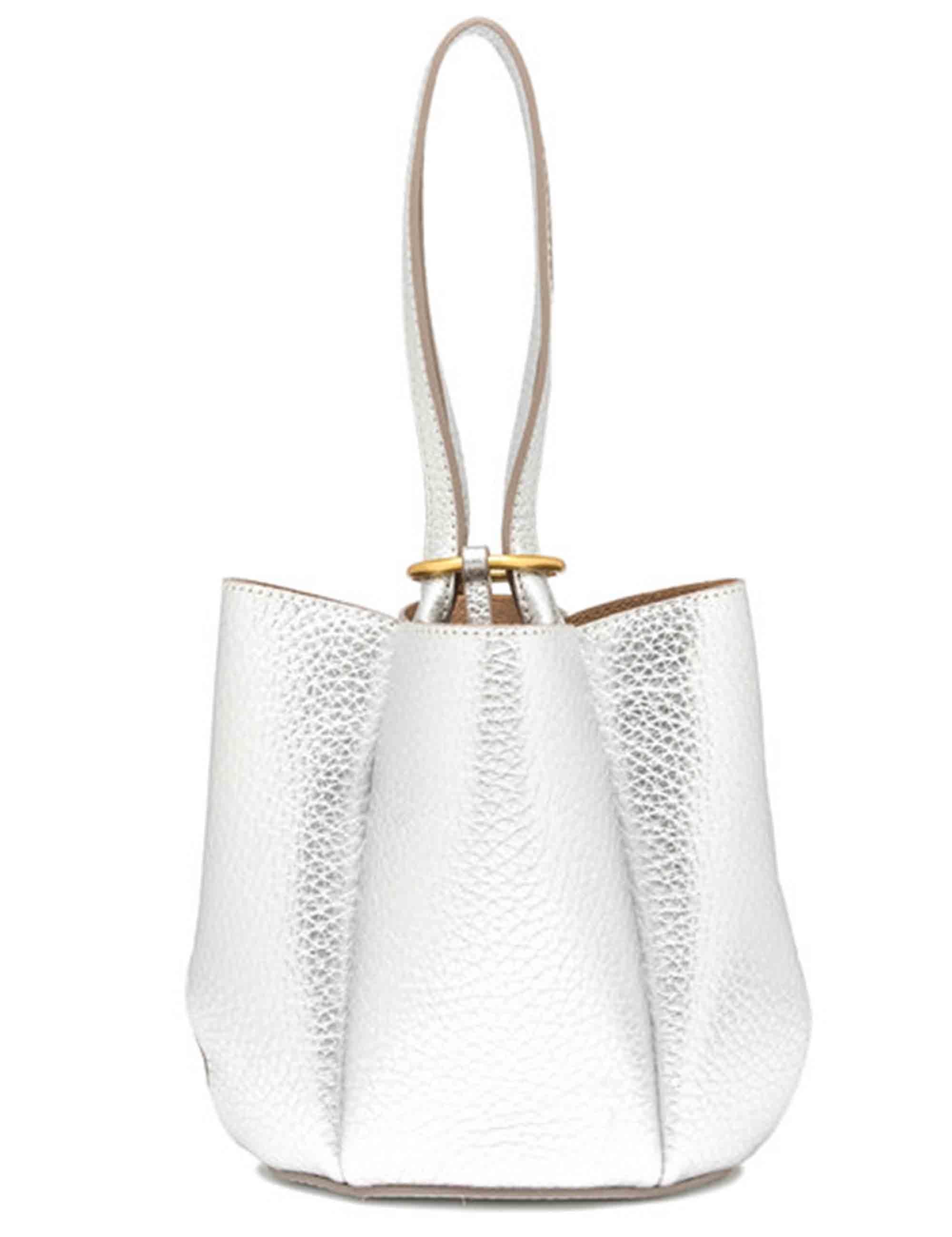 Borse donna Lily Bag in pelle silver con chiusura gioiello e tracolla e manico BS12000 RNGDBL T.U. 14369 Gianni Chiarini 