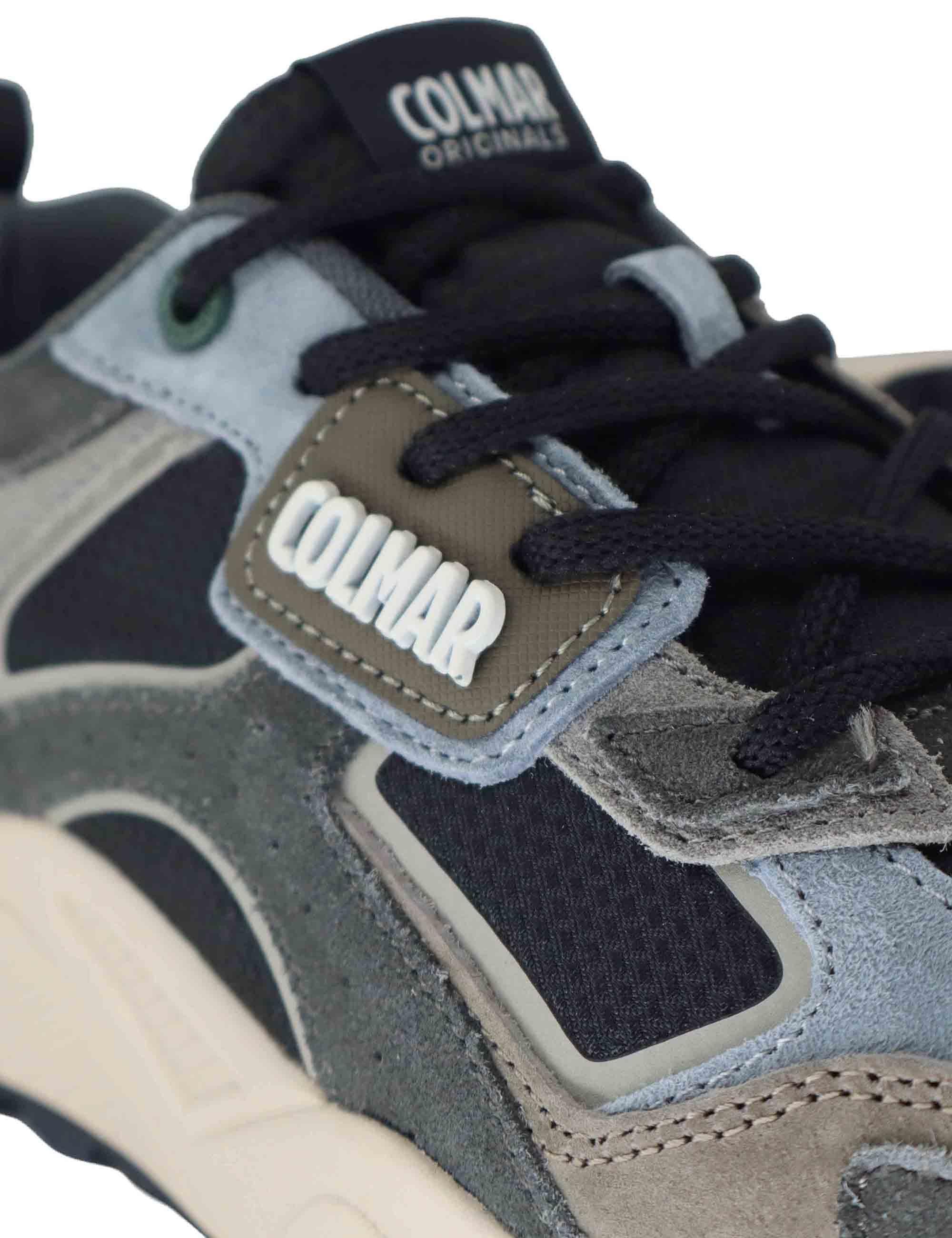 Sneakers uomo in pelle e tessuto nero con suola alta GARNER GROUNDS 066 Colmar 