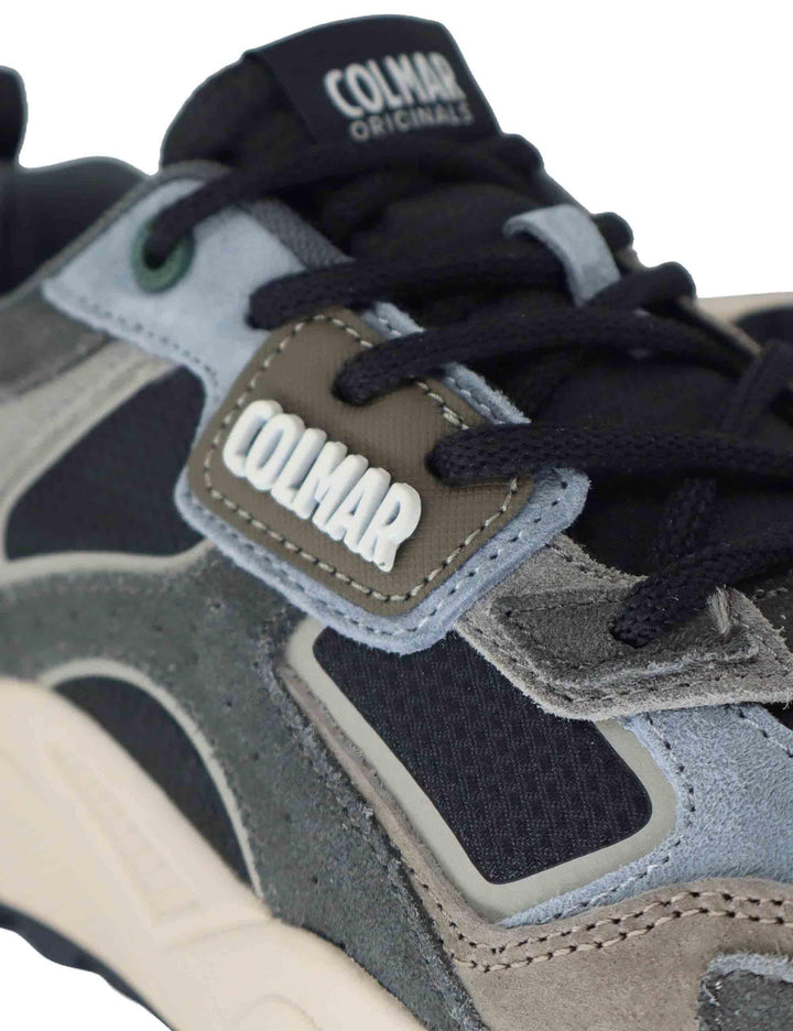 Sneakers uomo in pelle e tessuto nero con suola alta GARNER GROUNDS 066 Colmar 