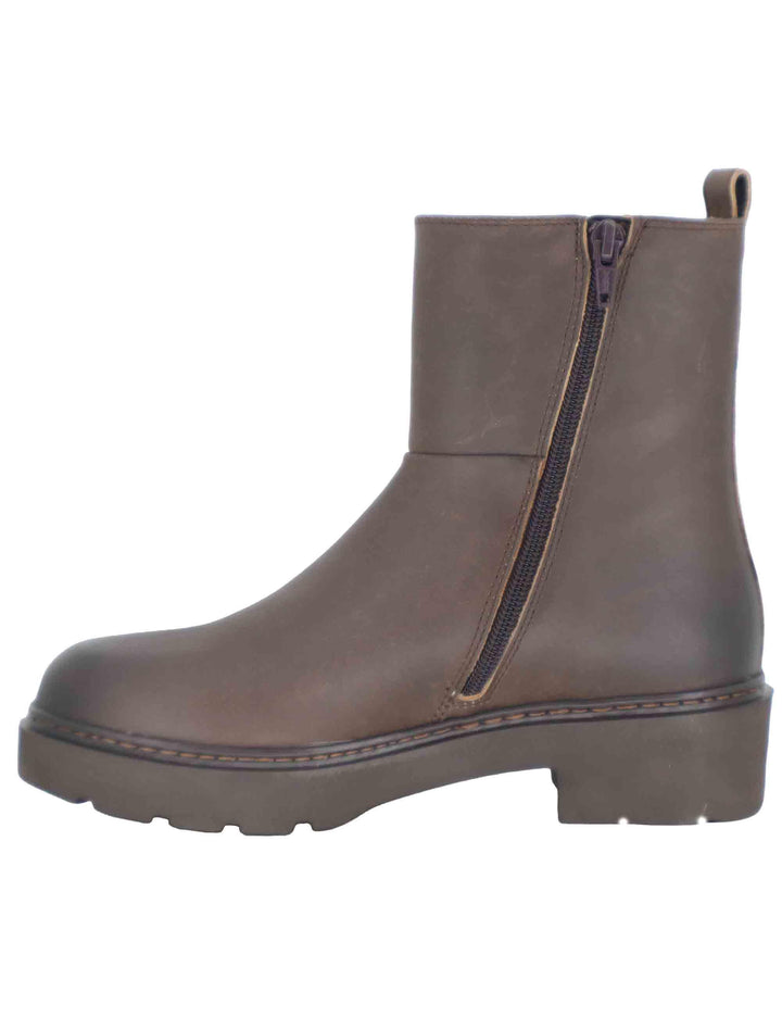 Stivaletti donna in pelle testa di moro con tacco basso JAINE AF WENGUE Unisa 