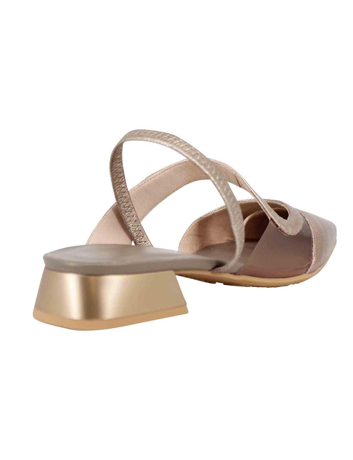 Decollete slingback donna in pelle bronzo tacco basso HV243405 C014 Hispanitas 