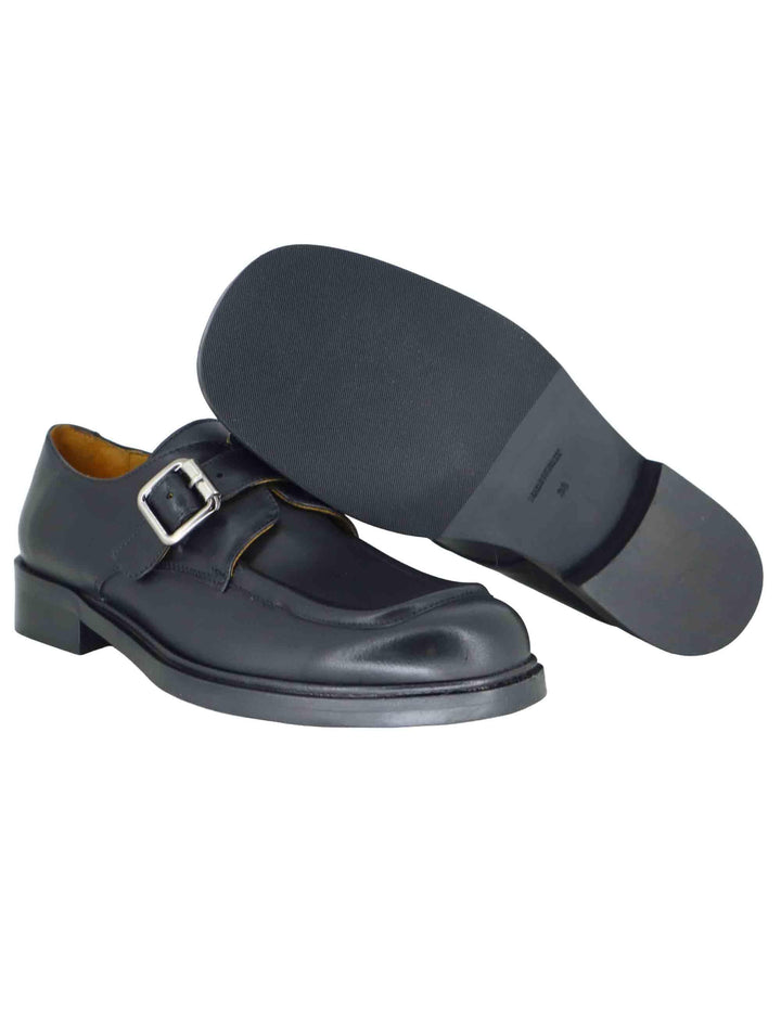 Mocassini donna in pelle nera con suola in gomma e tacco basso SPA600 001 Spatarella 