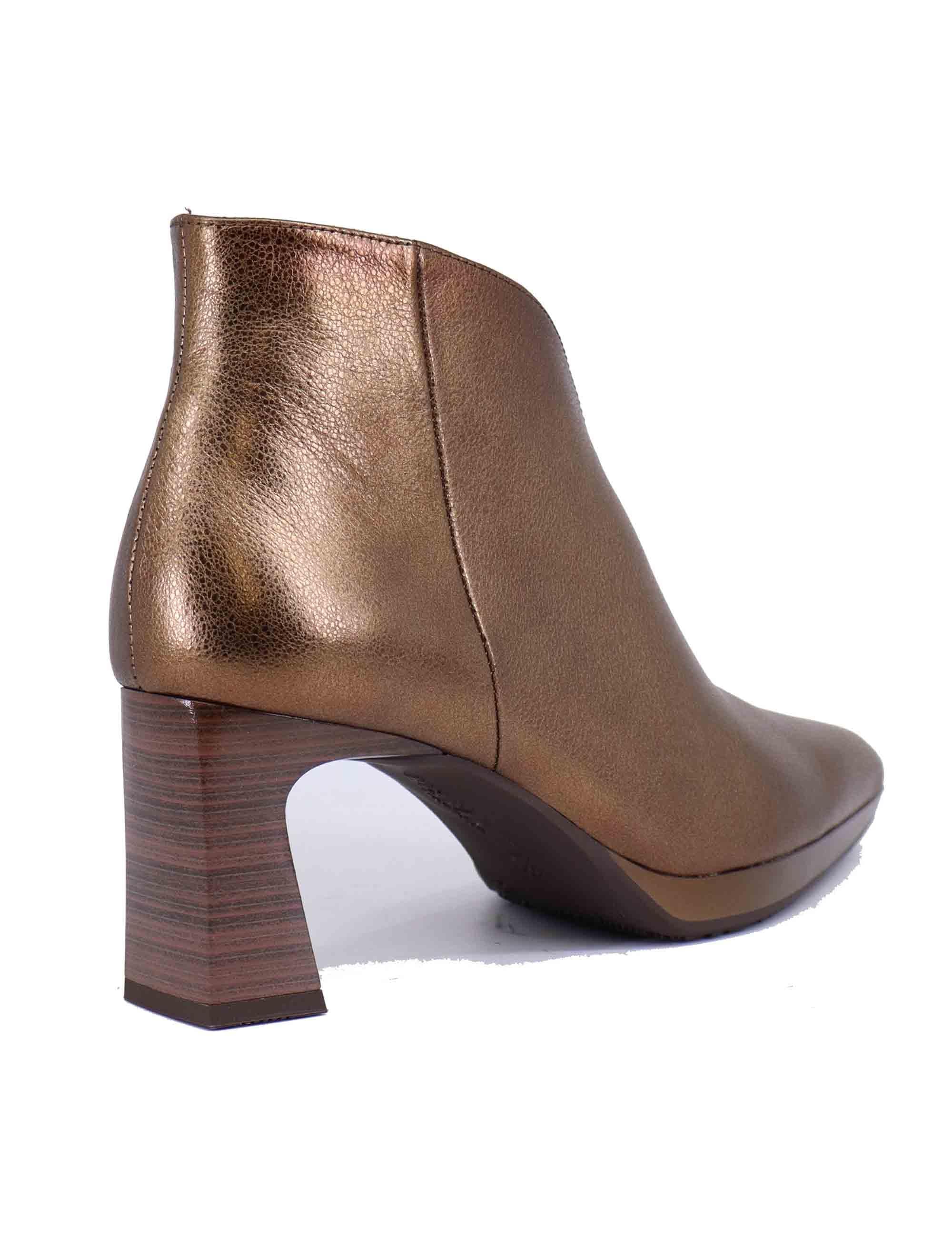 Stivaletti ankle boots donna in pelle bronzo HI243576 C001 Hispanitas 