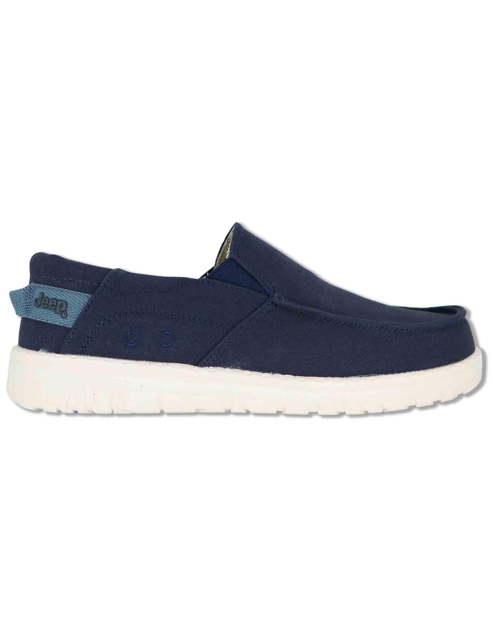 Mocassini uomo Samoa Slip On Cvs in canvas washed riciclato blu JM61112A 017 Jeep 