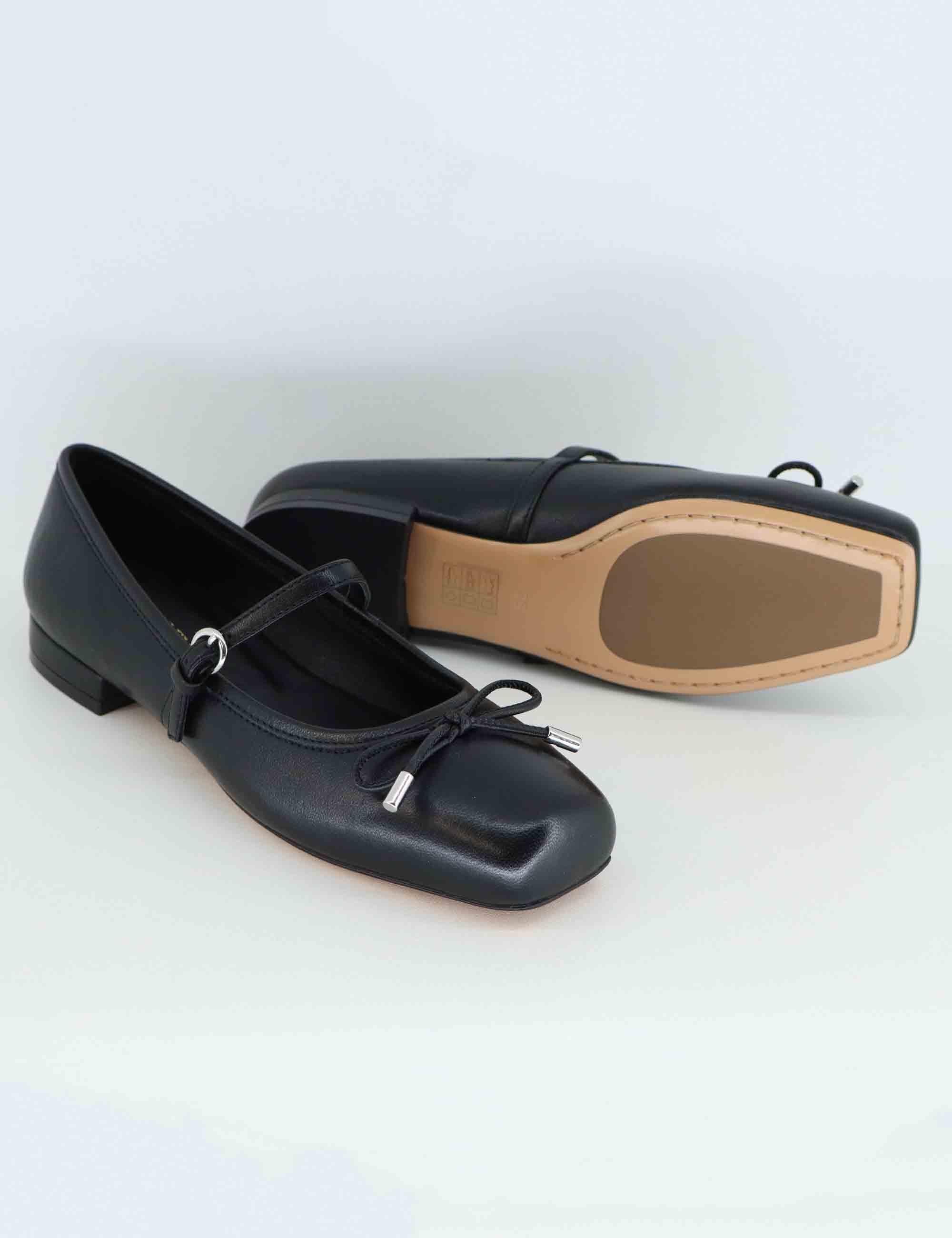 Ballerine donna in pelle nera con fiocchetto BL5801X 001 Bruno Premi 