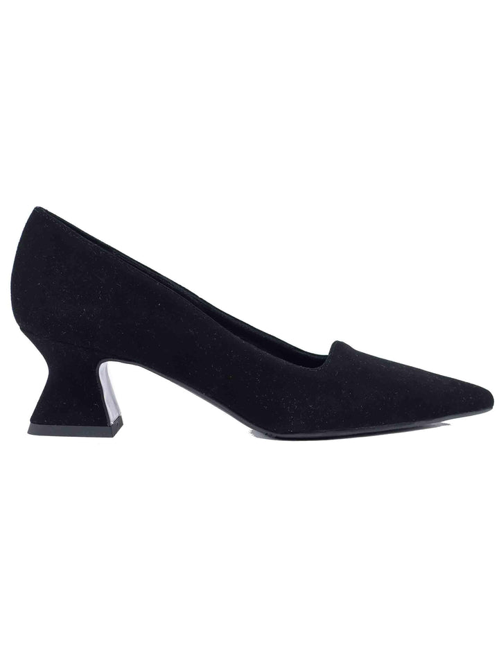Decollete donna in camoscio nero tacco basso SP1044 001 Spatarella 
